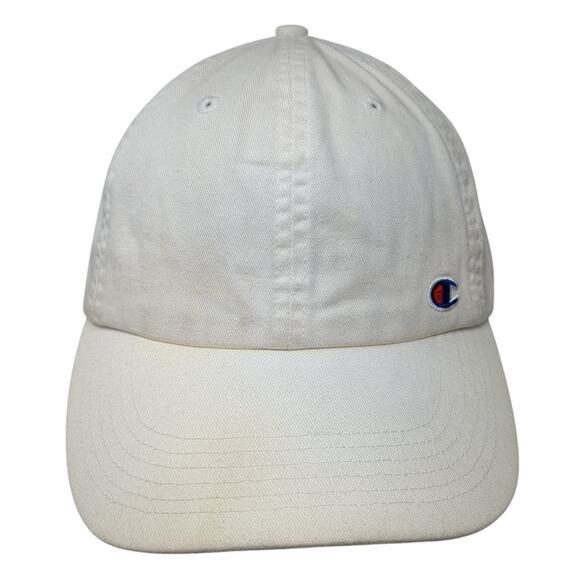 Champion Slideback Baseball Cap White One Size Adjustable Embroidered 6 Panel - Picture 1 of 10